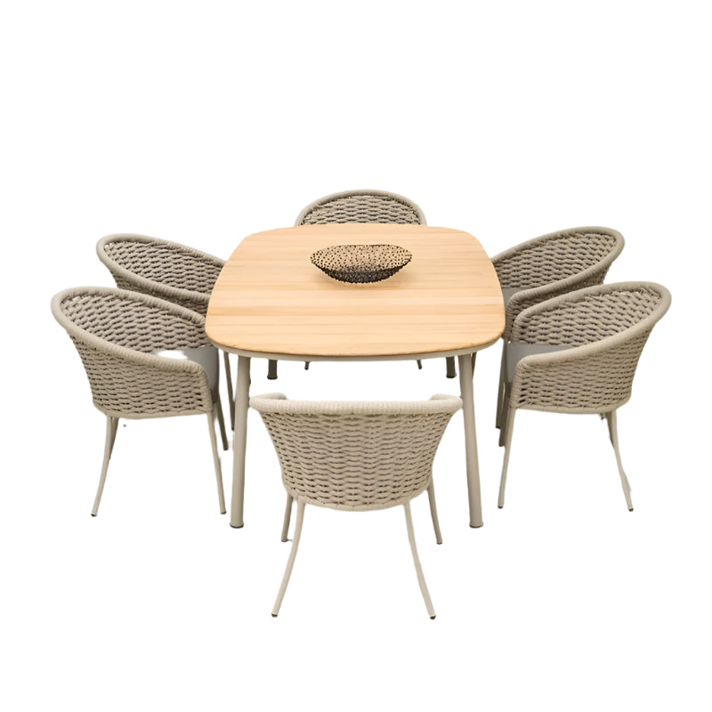 Gartenmöbel Set aus Polyrattan – 3-Sitzer Esstischgruppe wetterfest