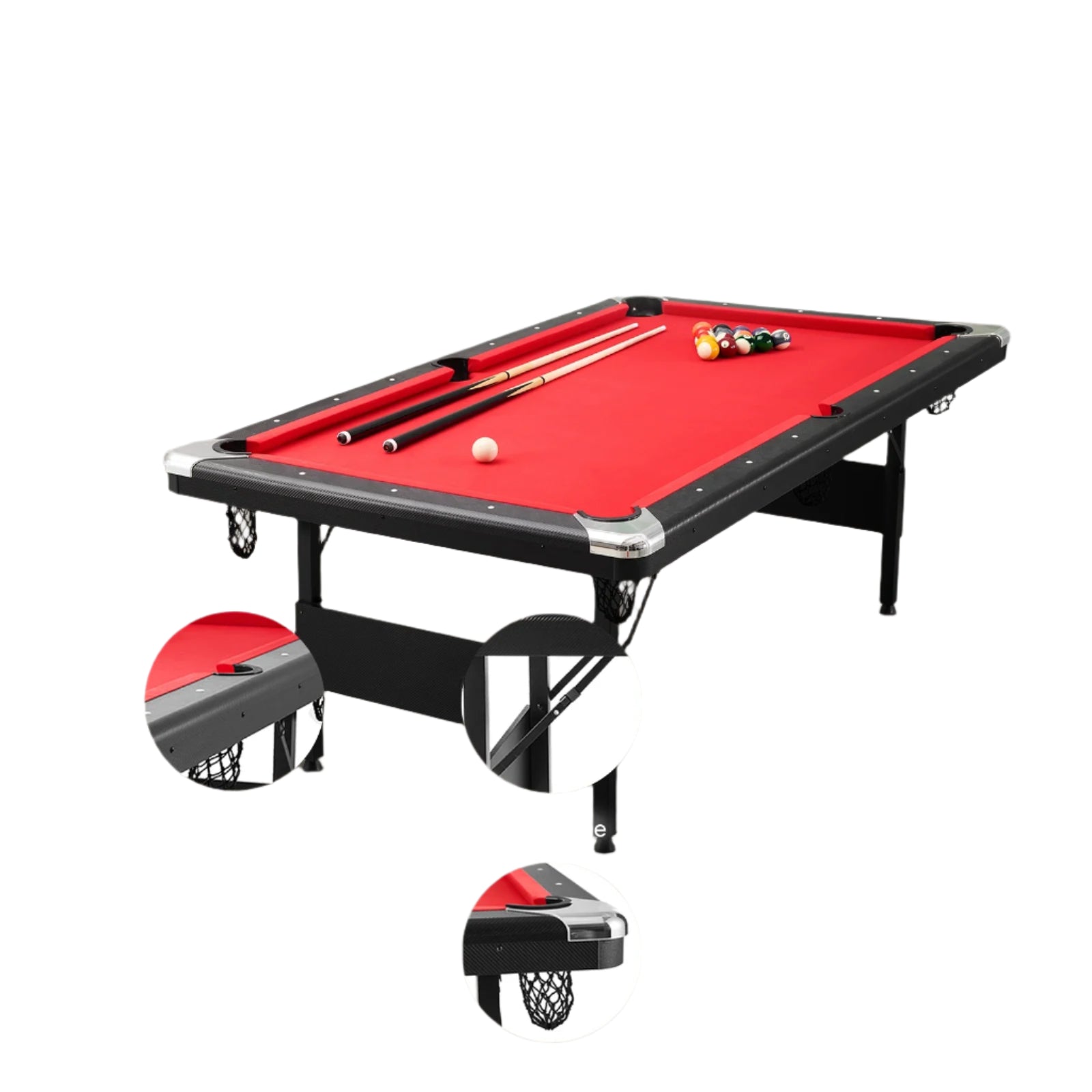Faltbarer Billardtisch mit Zubehör – 6,3 ft oder 7 ft, platzsparend