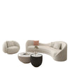 Modernes Rundsofa – Weißes Designer Sofa mit Flockstoff, L-Form