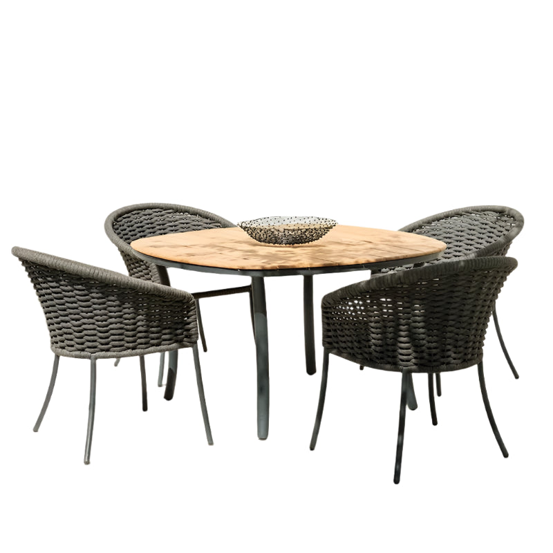 Gartenmöbel Set aus Polyrattan – 3-Sitzer Esstischgruppe wetterfest